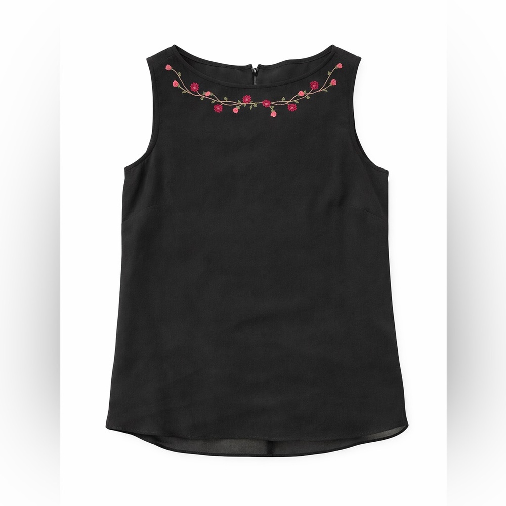 Talbots pure silk floral detail tank